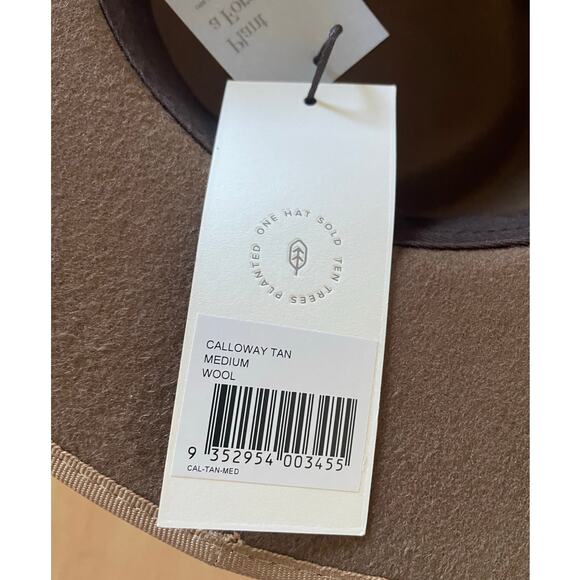 NWT Will + Bear Calloway Widebrim Fedora Wool Felt Hat in Tan Size Medium - Picture 7 of 10